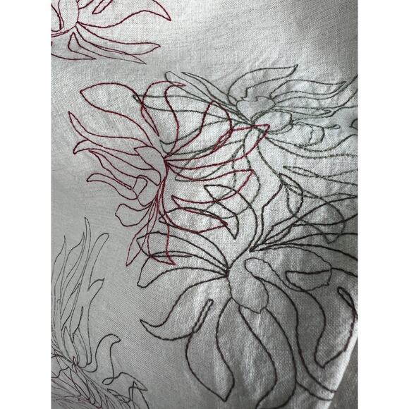 Vintage 90s Cream Linen Midi Skirt Floral Embroidery Venezia Jeans Co Size 14/16 - Picture 4 of 6